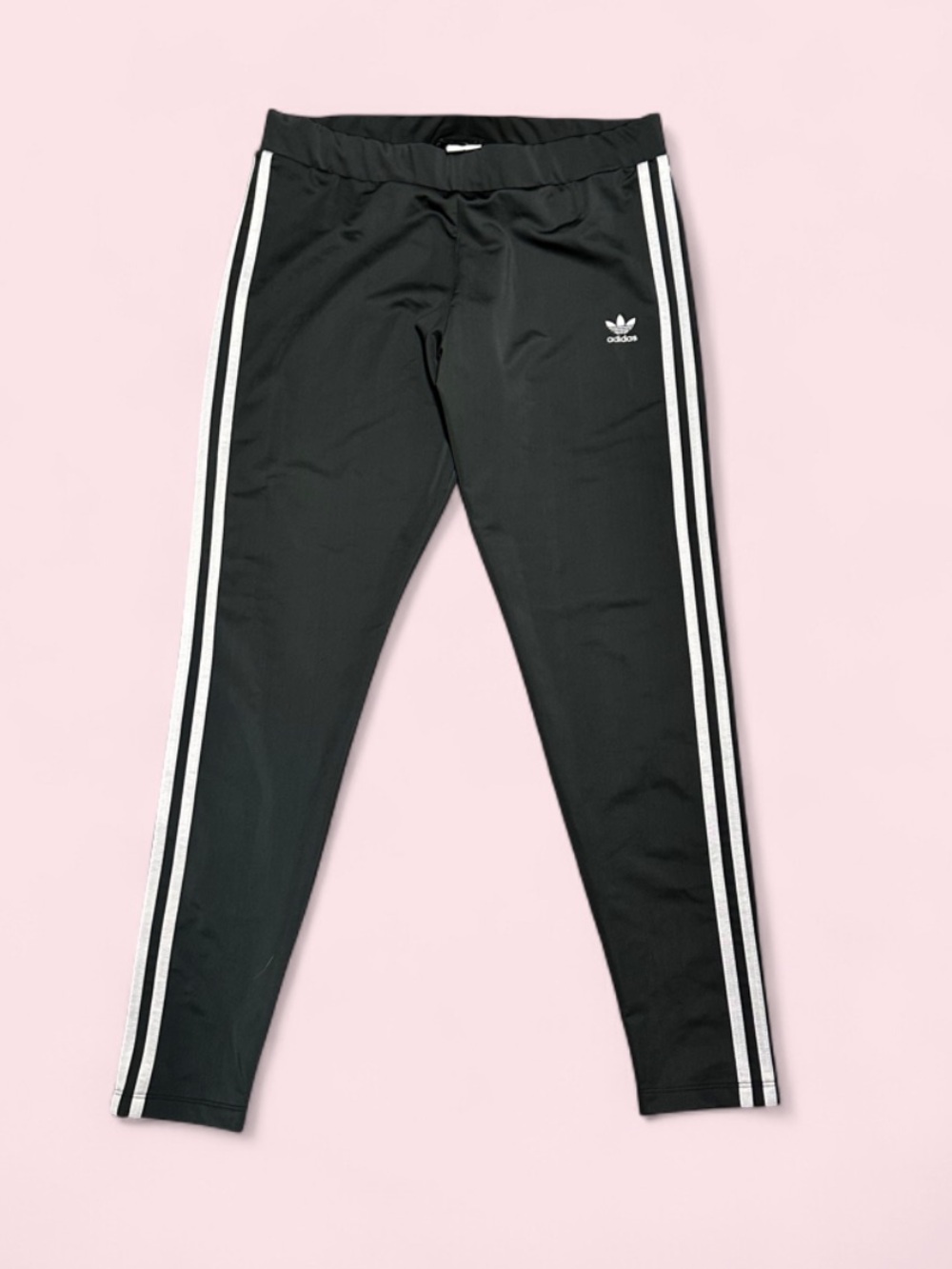 adidas Black Leggings with White Triple Side Stripes